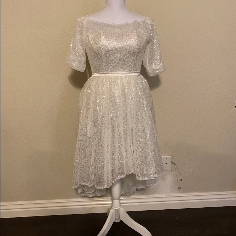 White high low dress